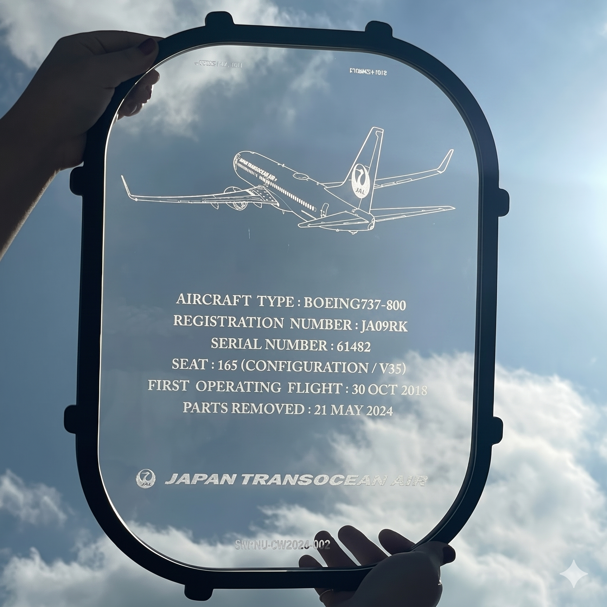 JTA 737-800 Cabin window オブジェ